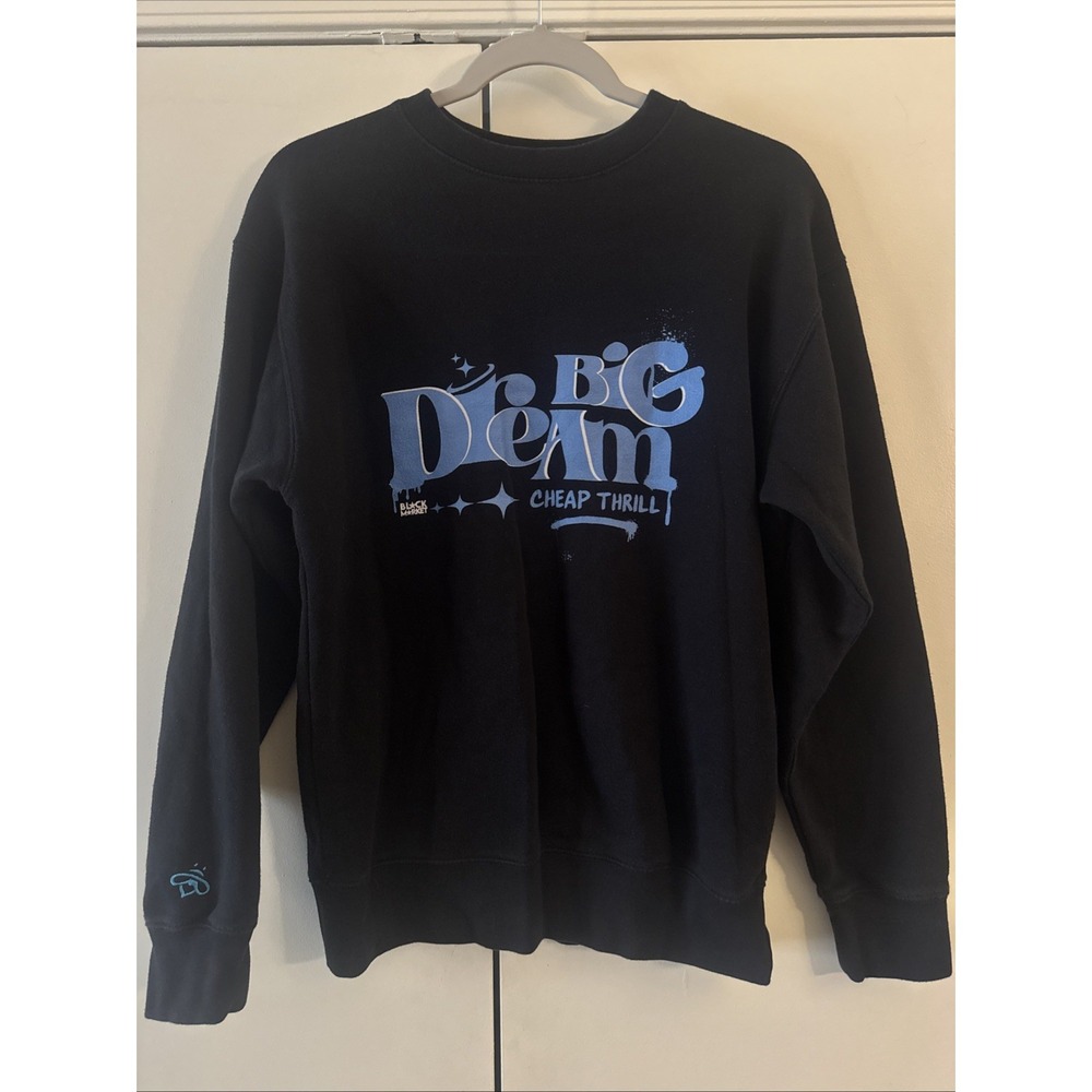 Black Market Dream Big Cheap Thrill Graphic Crewneck Sweatshirt Black Small